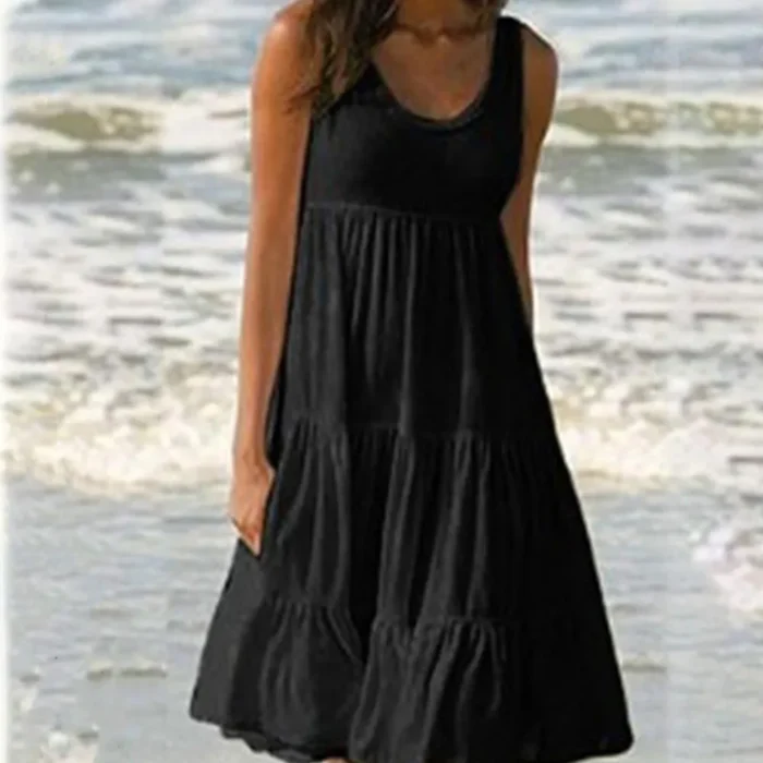 Jocoo Jolee Women Causual O Neck Sleeveless Ruffles - Image 2