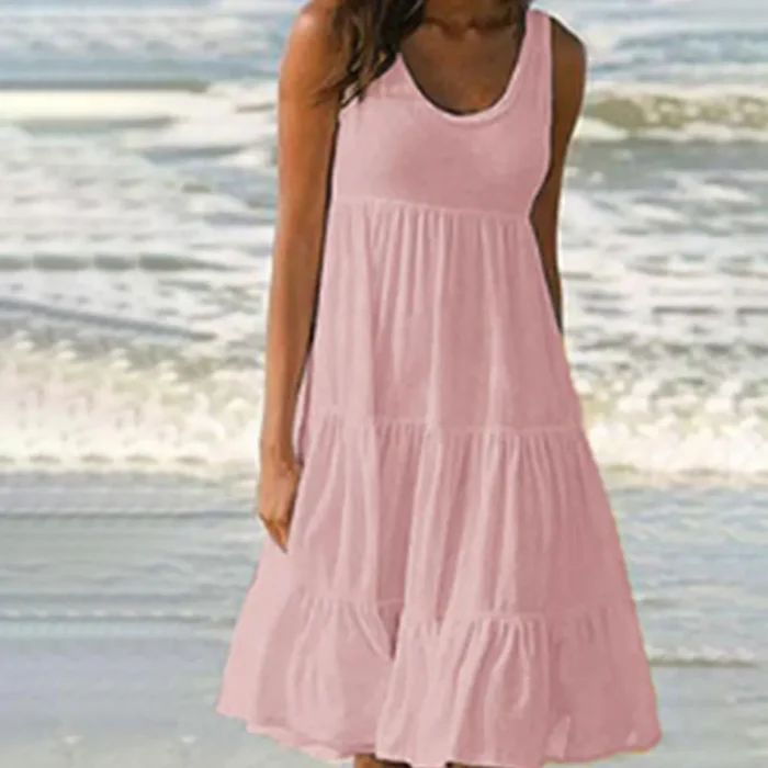 Jocoo Jolee Women Causual O Neck Sleeveless Ruffles - Image 4