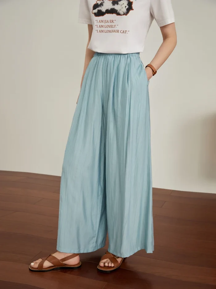 DUSHU【3 Colors】Women Summer Thin Trousers Sunscreen Cool draped Long Pants