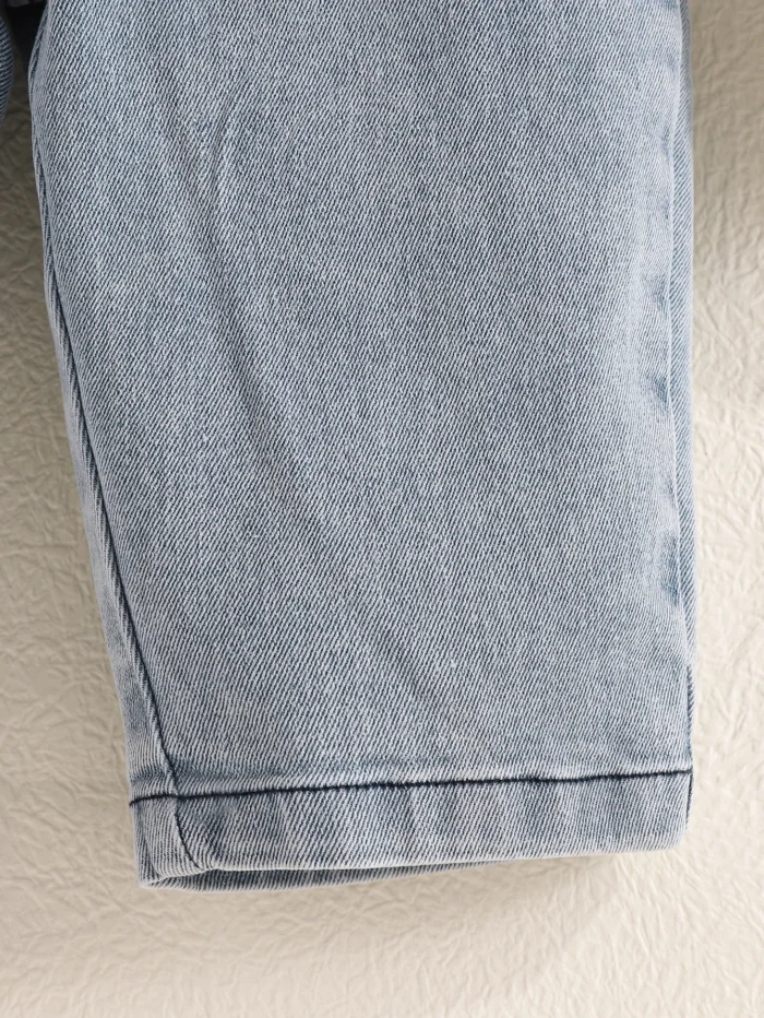 Baby Girls Solid Denim Overalls Child Jean Bib Pants - Image 5