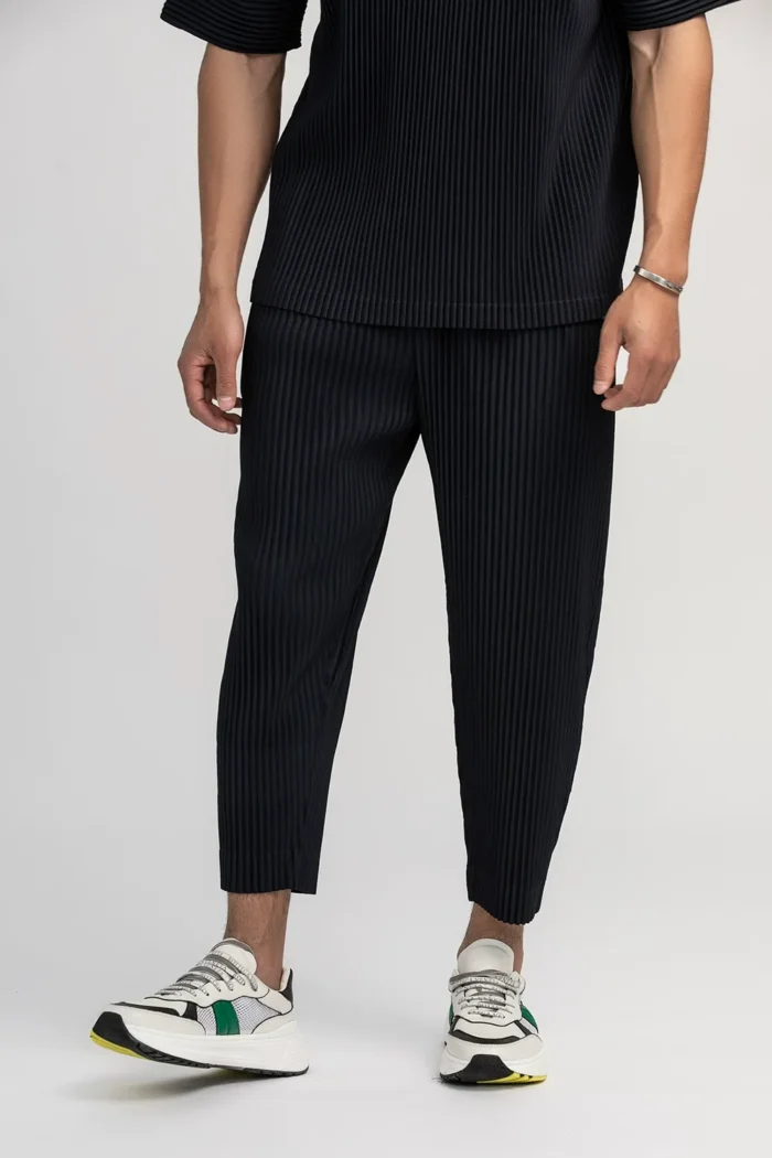 Miyake Pleated Pants Solid Tapered Pants Pencil Pants Four-season Casual Bottoms - Image 4