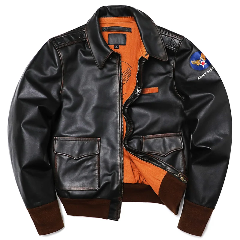 Classic A-2 Type Horsehide Us Air Force Genuine Leather Jacket - Image 2