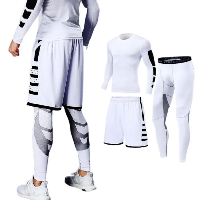 Men's Running Tracksuit Training Fitness Sportswear Set Compression Leggings Sport