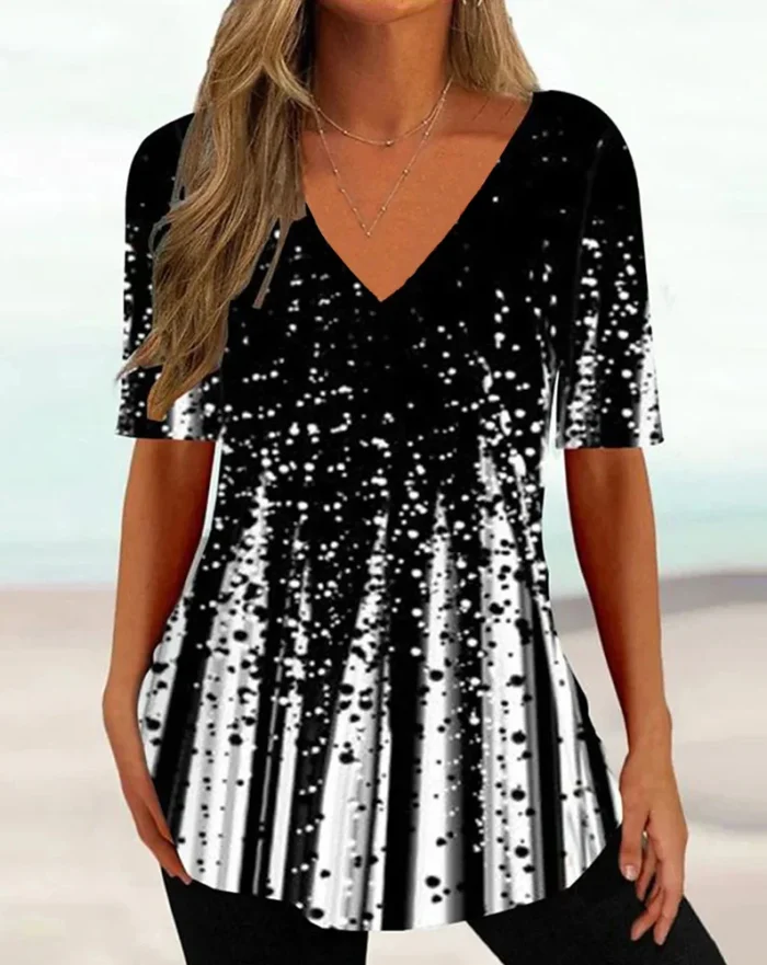 Simple Women's T-shirt 3d Wave Curve Tee Fashion - Image 5