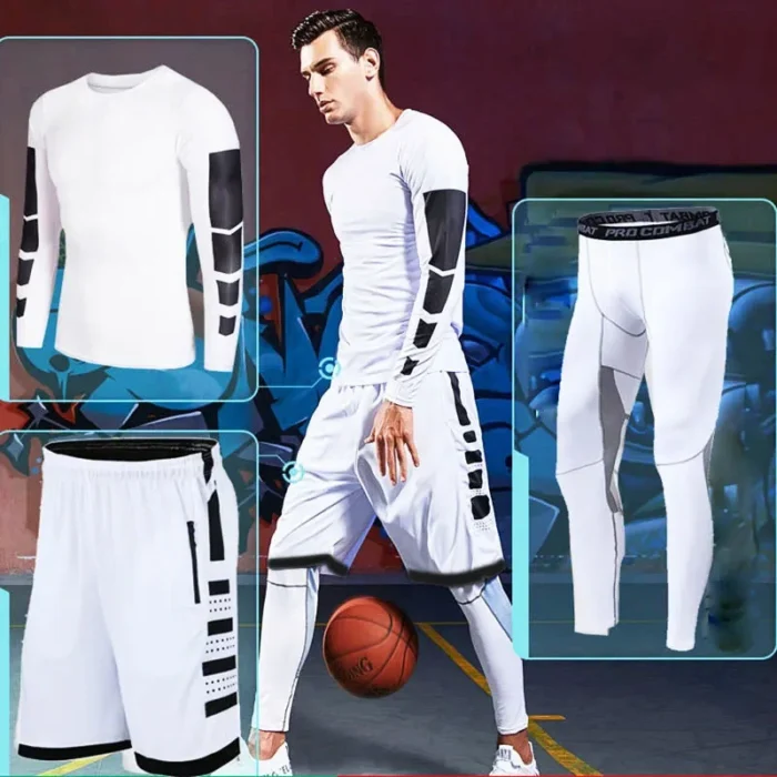 Men's Running Tracksuit Training Fitness Sportswear Set Compression Leggings Sport - Image 6