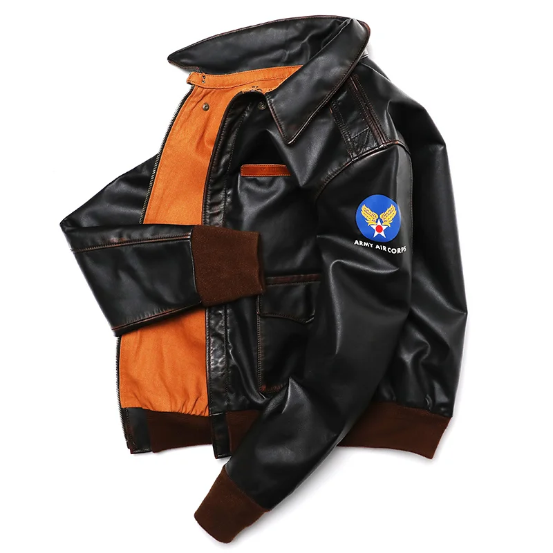 Classic A-2 Type Horsehide Us Air Force Genuine Leather Jacket - Image 3